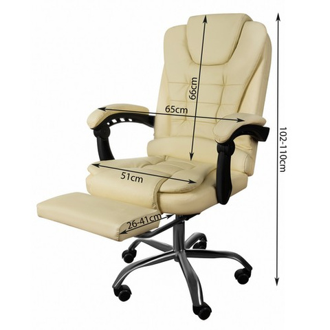 Chaise de bureau avec repose-pieds - beige Malatec 23287