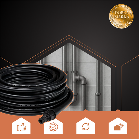 Pipe cleaning hose with adapter 15m Ruhhy 26132