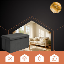 Black velvet pouf 60x30x30 cm Ruhhy 25995