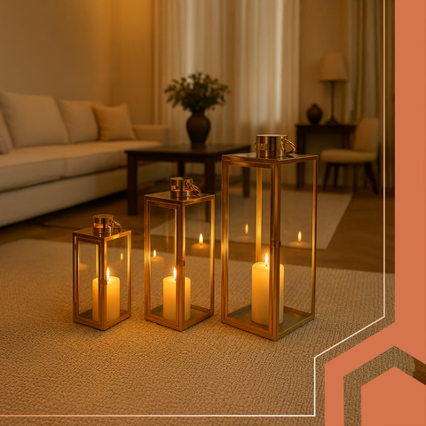 Golden lanterns 38/49/63cm 3pcs Ruhhy 26476