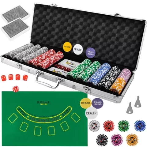 Poker - Set mit 500 Chips im Koffer HQ 23529