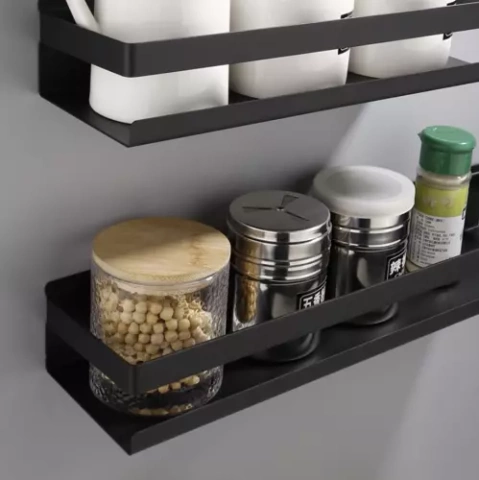 Bathroom shelf black Ruhhy 19188