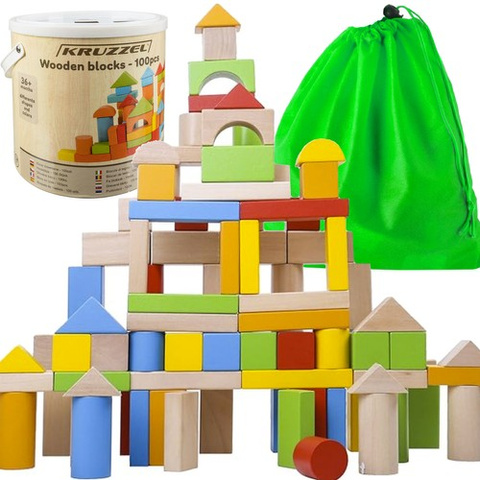 Wooden blocks - 100pcs Kruzzel 22666