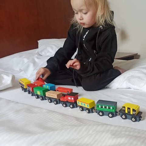 Wooden train set 12 pcs Kruzzel 23522