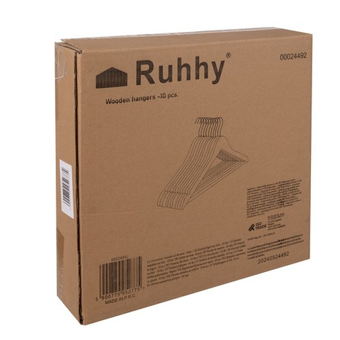 Clothes hanger 10pcs - wooden Ruhhy 24492