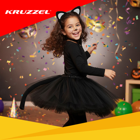 Costume de chaton noir 4 pièces Kruzzel 26518