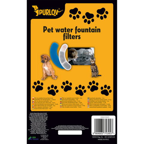 Filtre abreuvoir pour chien/chat - 4 pcs Purlov 23925