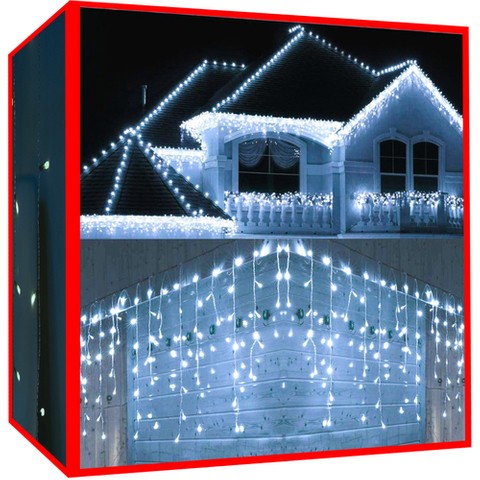 Kalėdinės lemputės - varvekliai 300 LED šaltai balta 31V