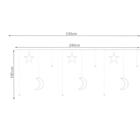 Šviesos užuolaida 138 LED USB – šalta balta KŚ19756