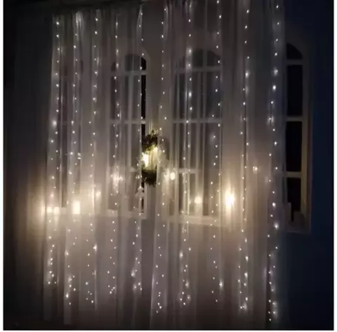 Šviesos užuolaida 300 LED USB šaltai balta KŚ19766