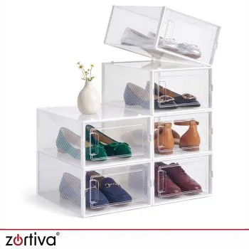 Durchsichtige Schuhschachteln – 6 Stück, Zortiva