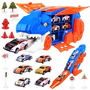 LKW – Abschleppwagen + Set mit 6 Spielzeugautos