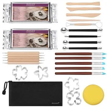Modellier-Set aus Ton – 30-teilig, Maaleo