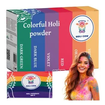 Kolorowy proszek Holi zestaw 6x100g Holi Cow 27335