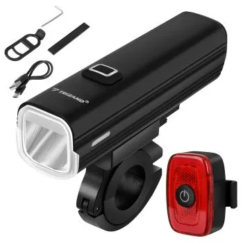 Lampka rowerowa Trizand LED 1000lm + tylna lampa 