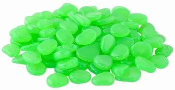 Glow-in-the-dark stones - set of 100, green