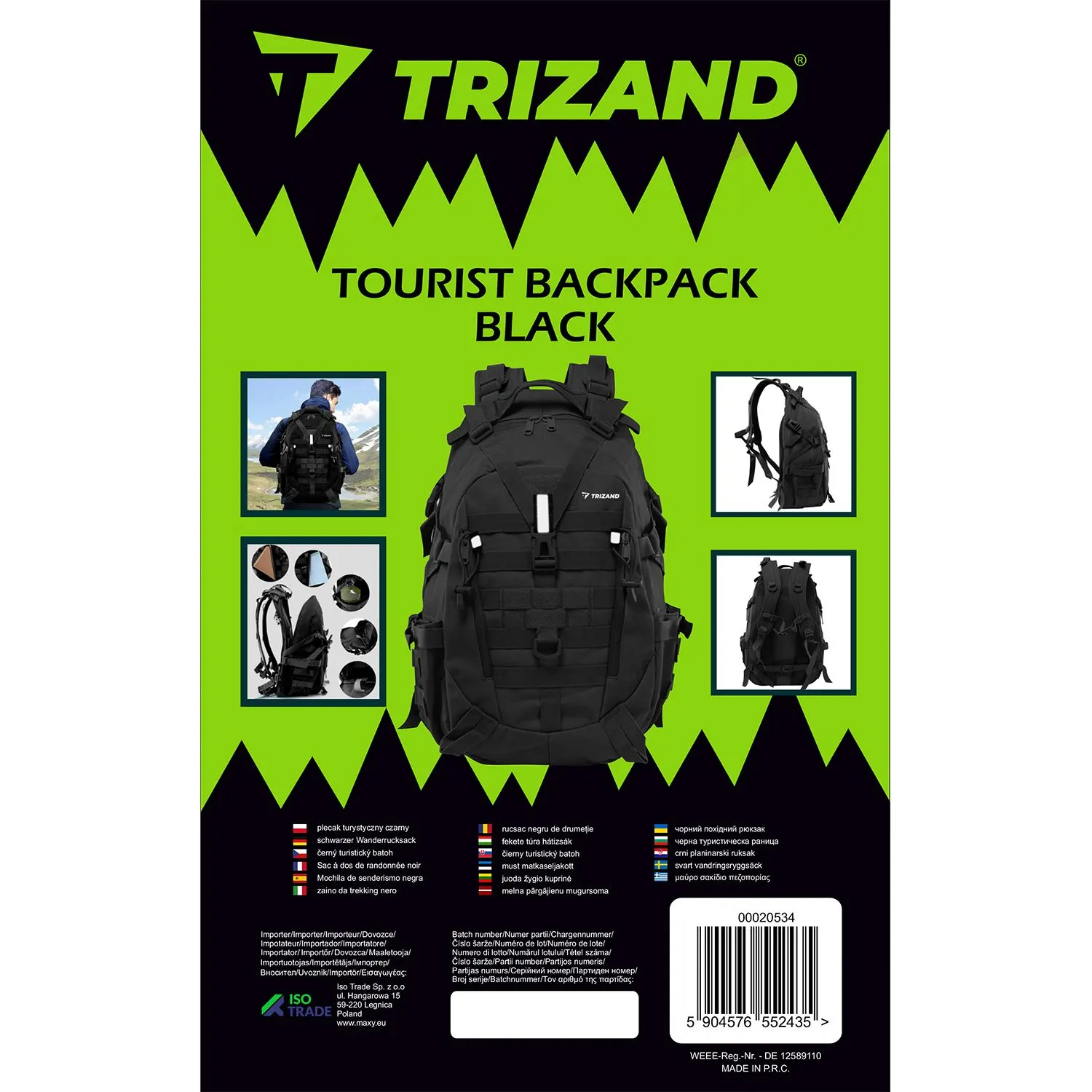 „Trizand 20534“ juoda karinė/žygio kuprinė