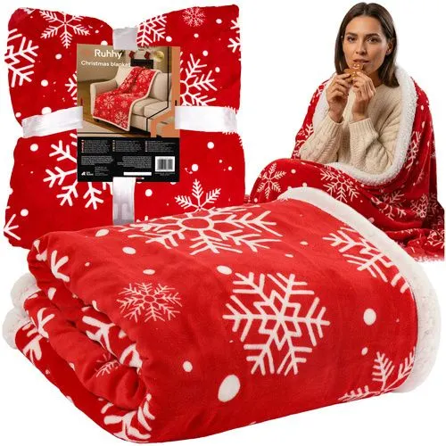 Couverture de Noël en flanelle 1,3 x 1,7 m Ruhhy 26611