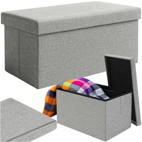 Pilkas audinio pufas 76x38x38cm Ruhhy 26131