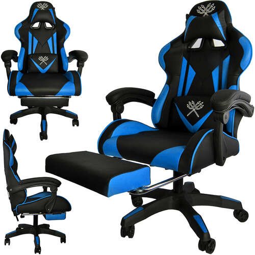 Fotel gamingowy - czarno - niebieski Dunmoon