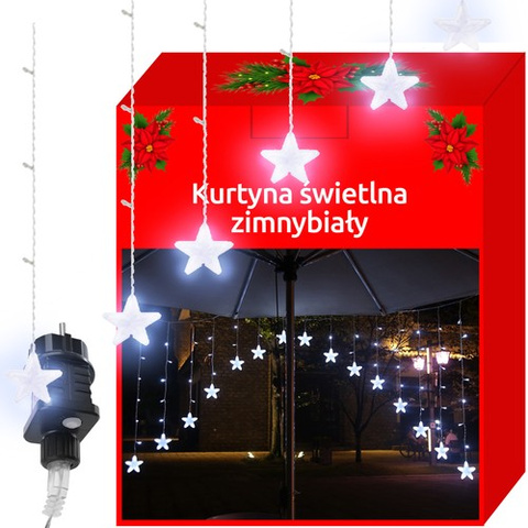 Kurtyna świetlna 136LED - zimny biały 31V  KŚ11338