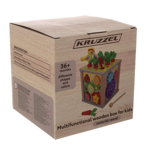 Деревянный развивающий кубик-сортер Kruzzel 22566