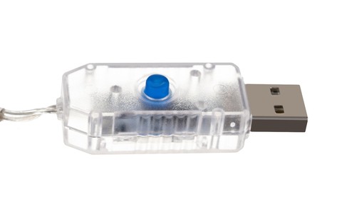 Елочные USB-фонарики - 300 светодиодных проводов, холодный белый