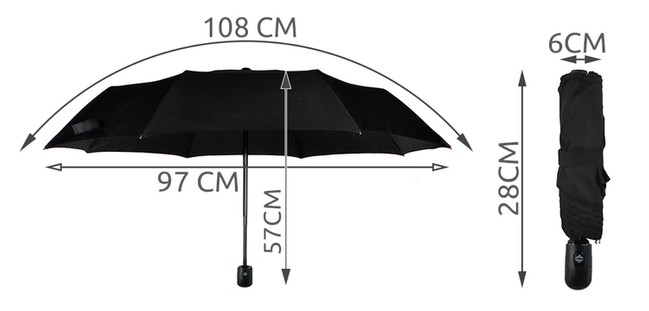 Зонт складной 110см.