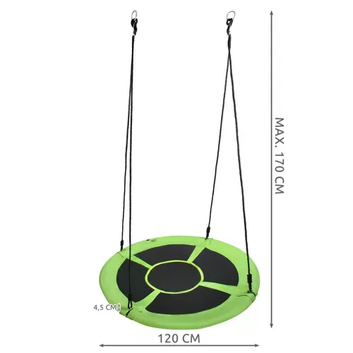 Качели «Гнездо аиста» 100 см зелено-черные 23514