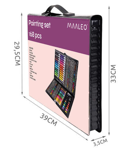 Набор для рисования в чемодане, 168 шт, черный 