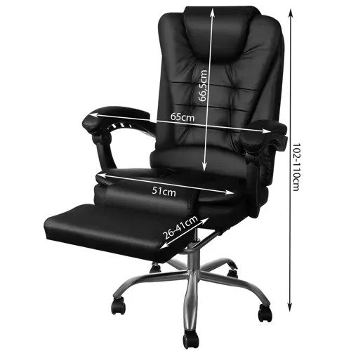 Офисный стул с подставкой для ног - Малатек черный 23286