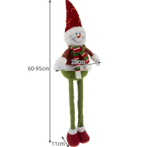 Рождественский снеговик - телескопический 95см Ruhhy 22331