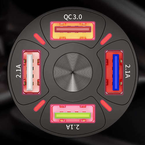 4 автомобильных зарядных устройства USB + кабель Xtrobb 19907